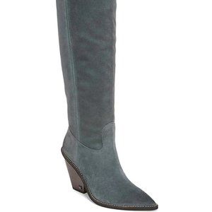 New Sam Edelman Indigo Pointed Toe Knee Hi Grey Iris Size 7 DD513